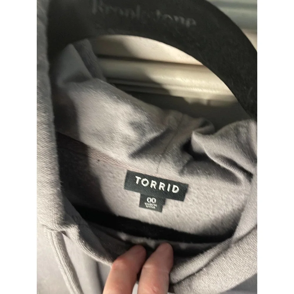 TORRID FLEECE EMBELLISHED DRAWSTRING HOODIE - Picture 3 of 6